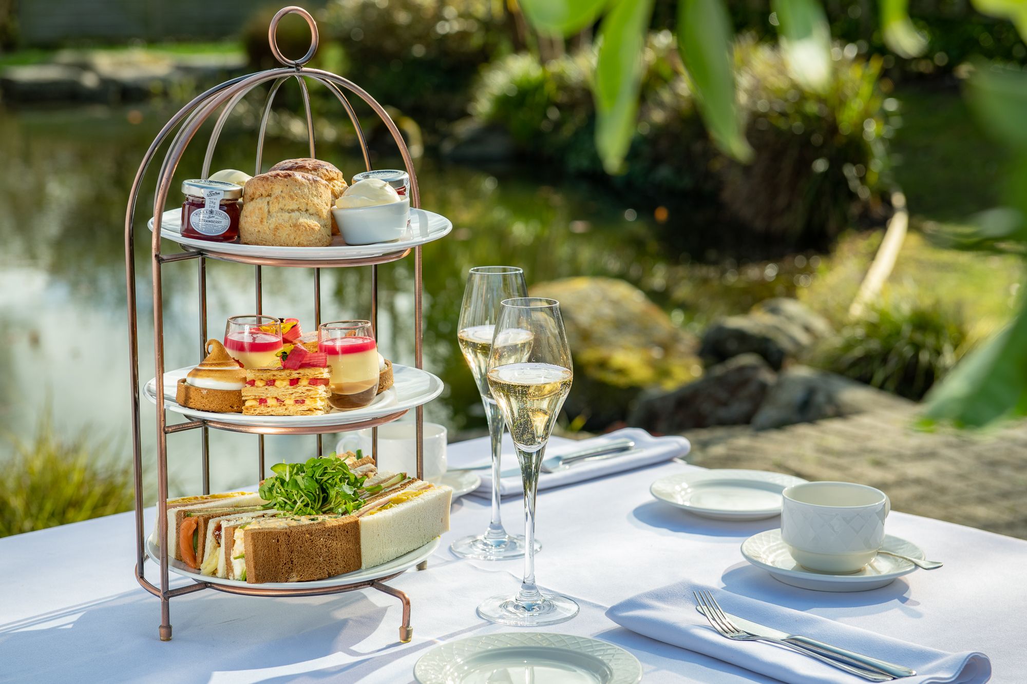 Afternoon tea outside