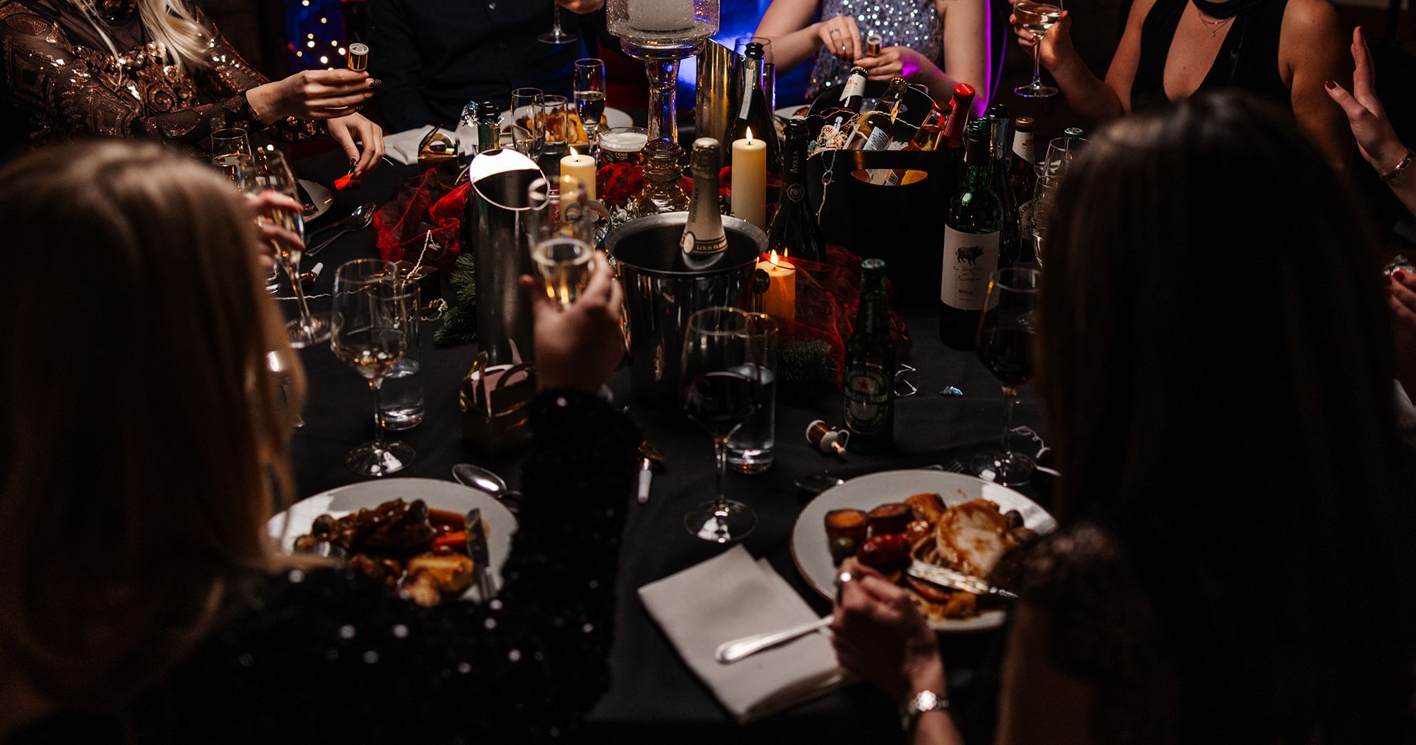 Close up of party night table