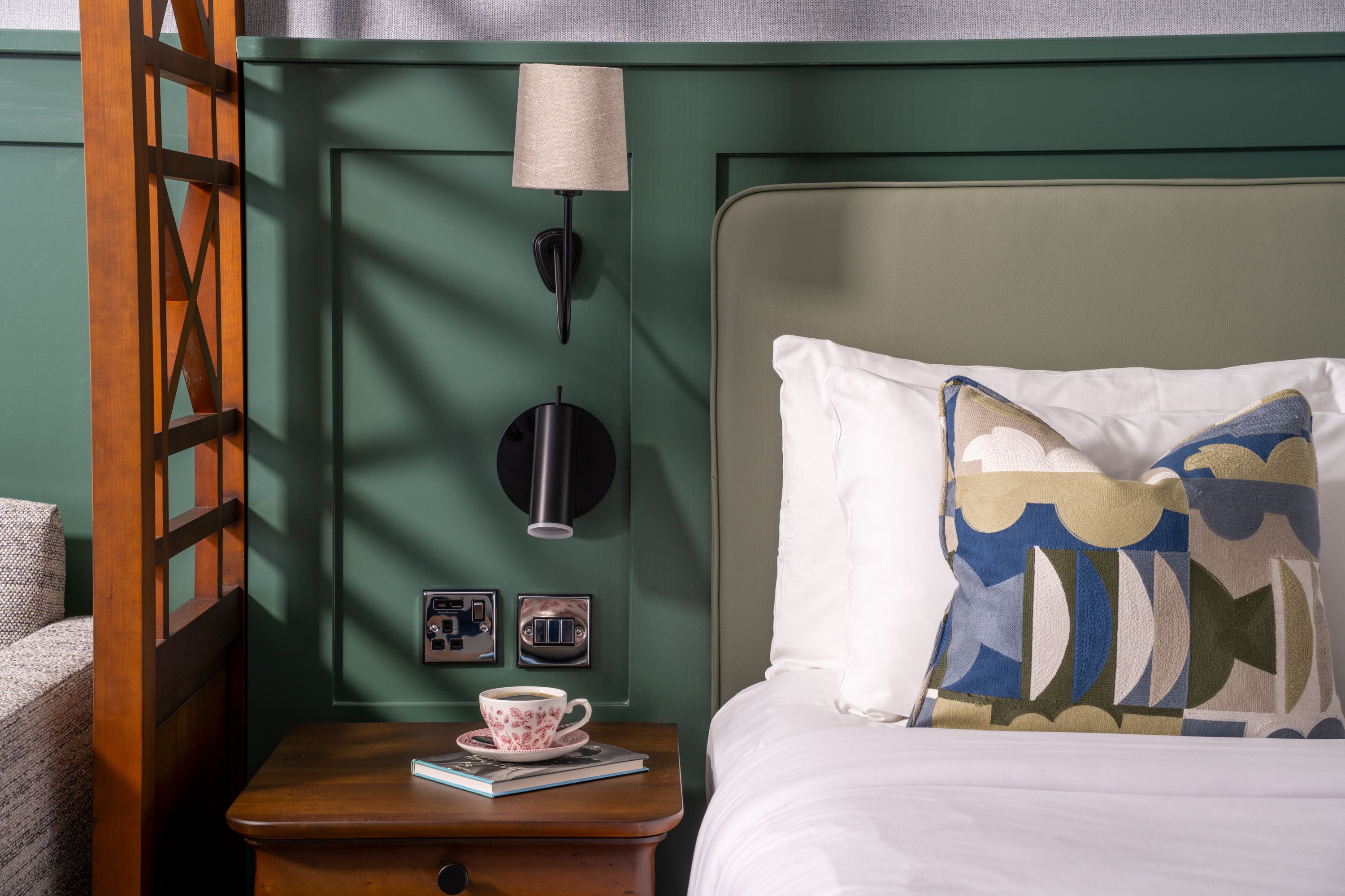 Close up of standard bed