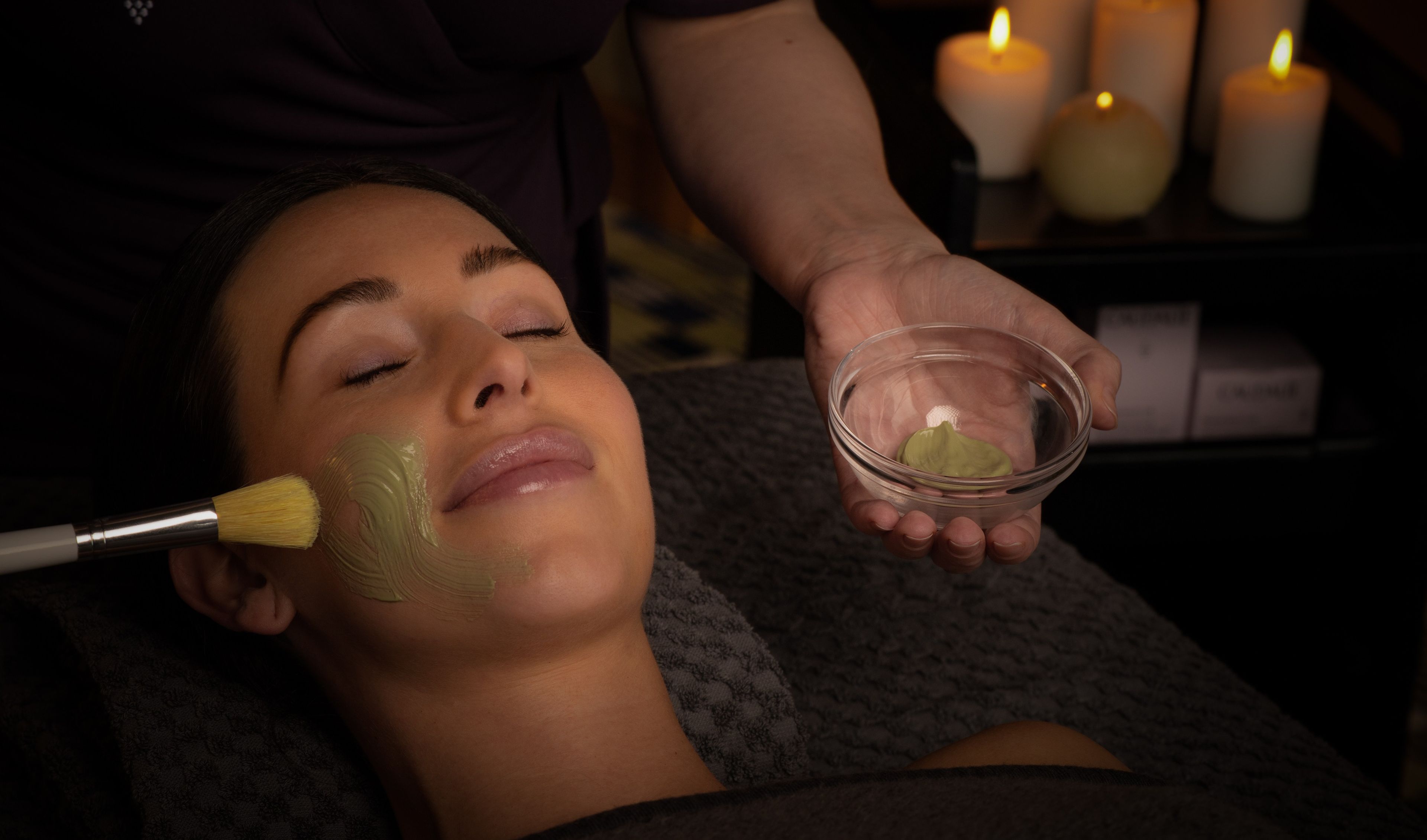 Face mask being applied